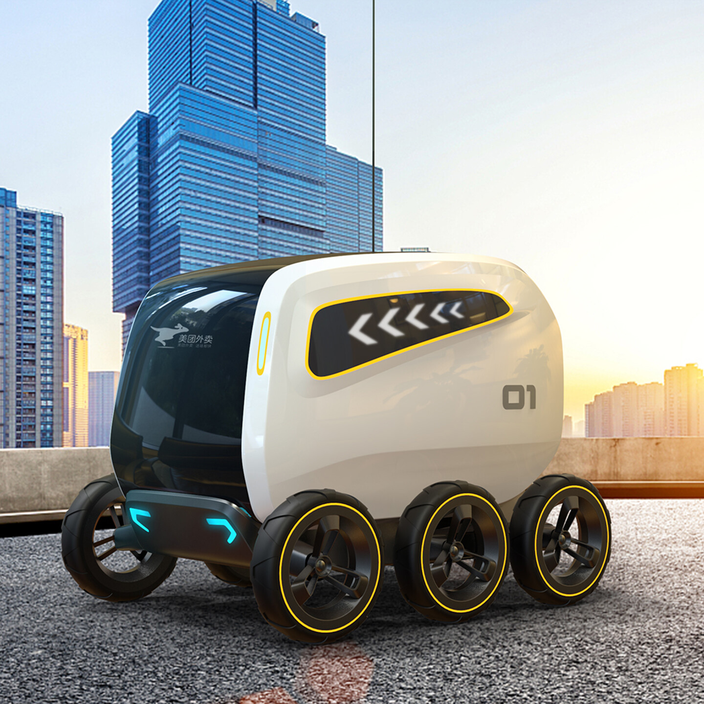 外卖无人配送车设计-美团外卖无人配送车设计