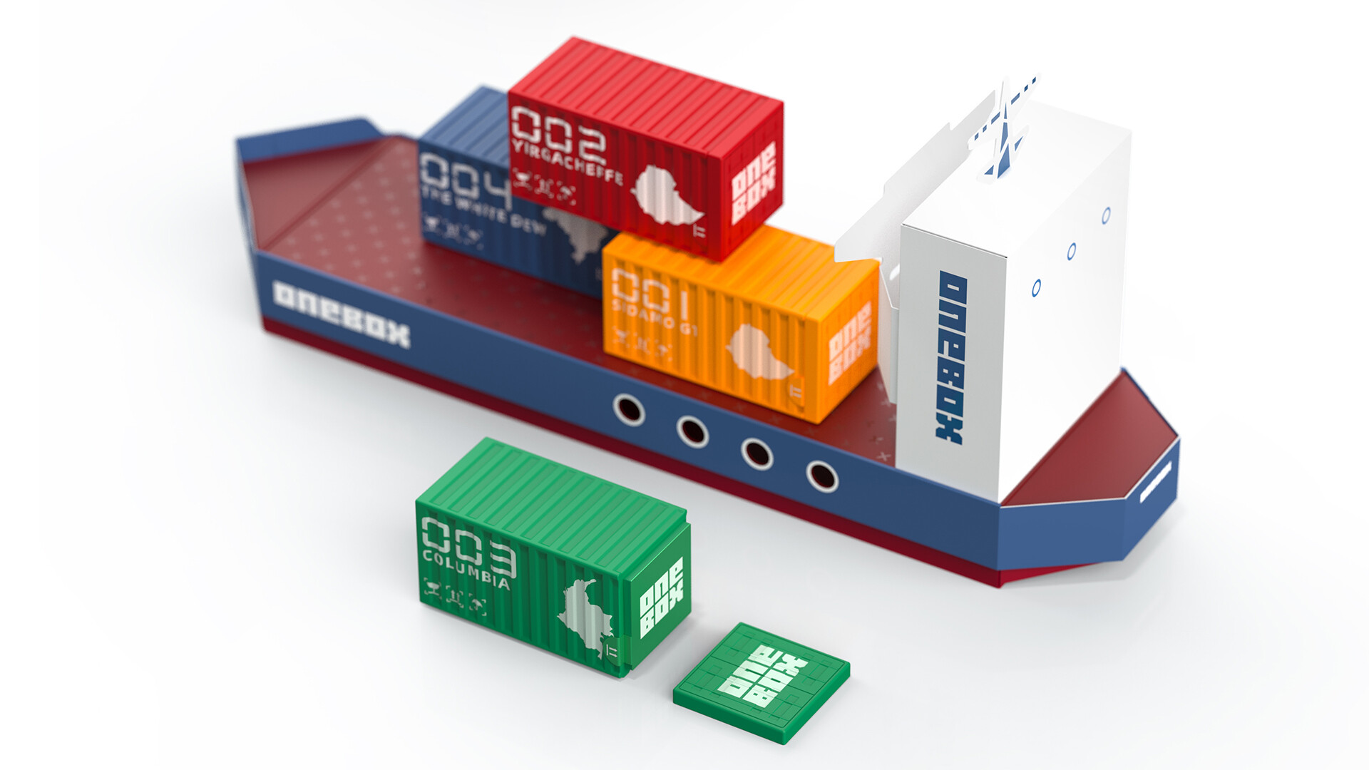 冻干咖啡包装设计-Onebox集装箱冻干粉咖啡包装设计