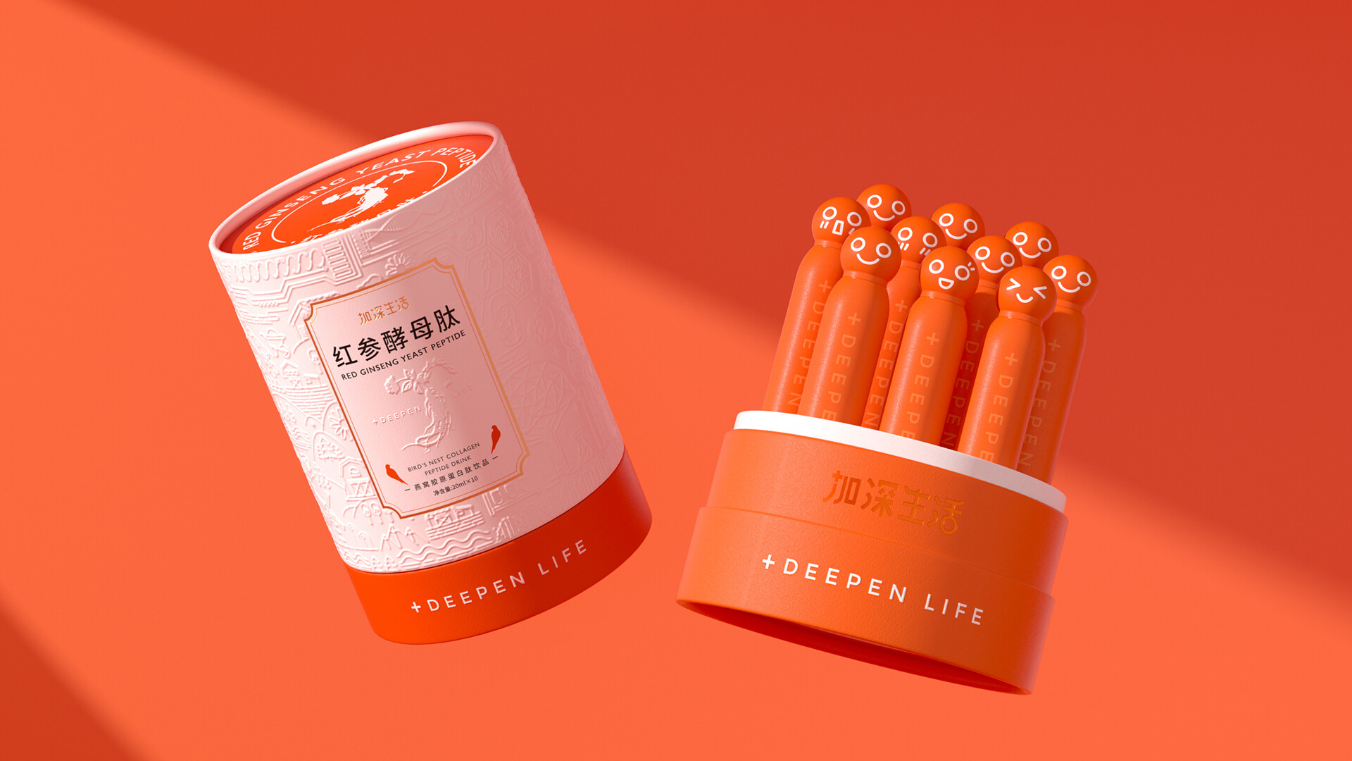 红参产品包装设计-红参酵母肽系列包装设计